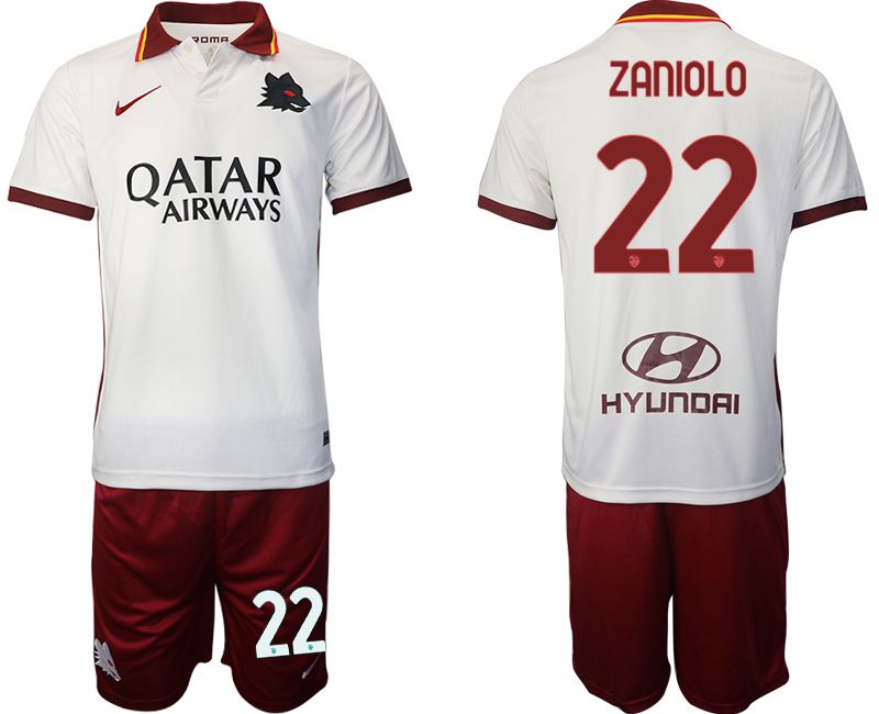 Men 2020-2021 Club Rome away white #22 Nike Soccer Jersey